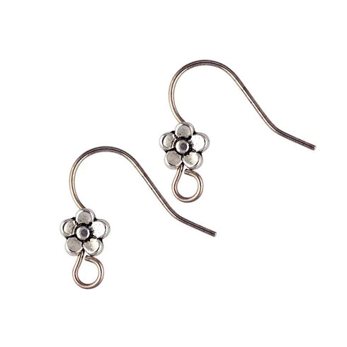 Metal Alloy Flower Shape Shepherd Hook Earring