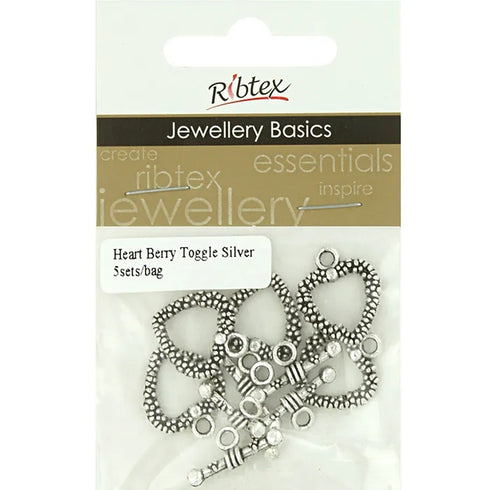 Metal Alloy Heart Shape Toggle Clasp