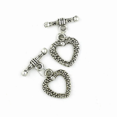 Metal Alloy Heart Shape Toggle Clasp