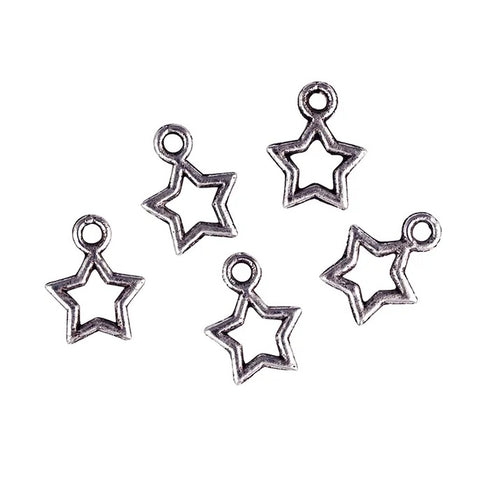 Metal Alloy Hollow Star Open Charms
