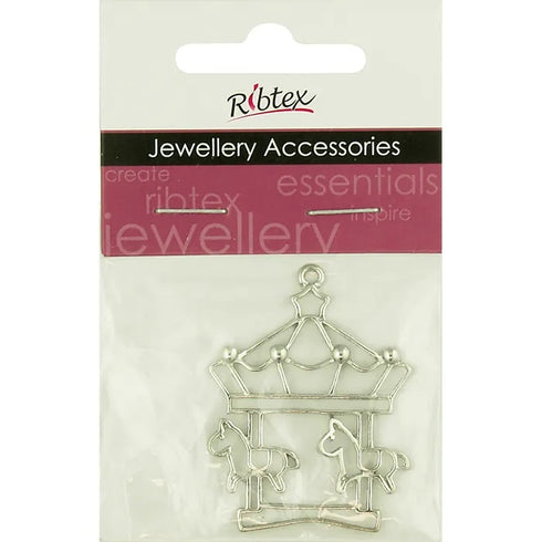 Metal Alloy Laser Carousel Charm