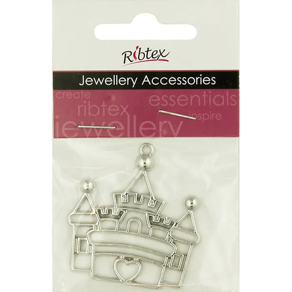 Metal Alloy Laser Castle Charm
