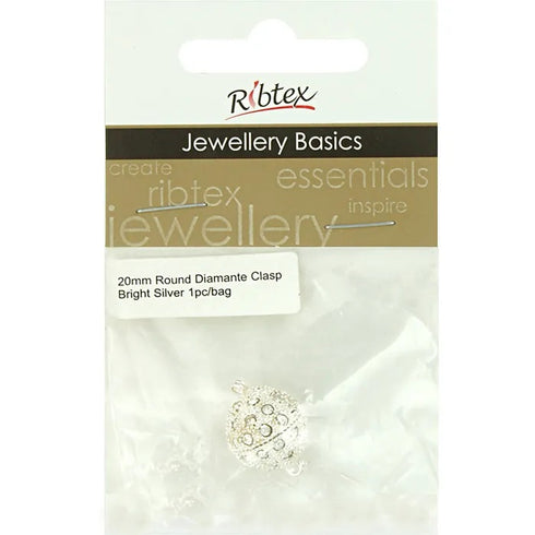 Metal Alloy Magnetic Clasp with Diamantes (available in 2 colours)