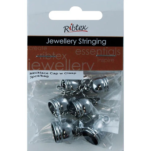 Metal Alloy Necklace Cap with Clasp (available in 2 colours)