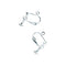 Metal Alloy Silver Colour Screw Back Earring with Loop