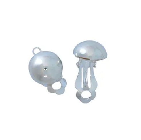Metal Alloy Silver Colour Small Earring Clip On