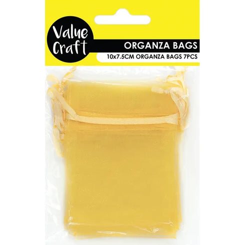 Mustard Colour Mini Organza Gift Bags
