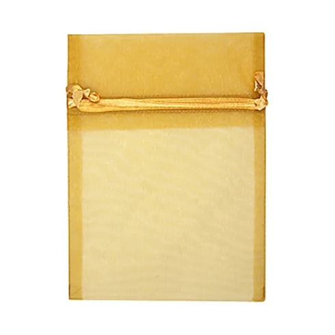 Mustard Colour Small Organza Gift Bags