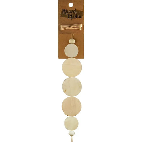 Natural Flat Disc & Round Shape Wooden Beads