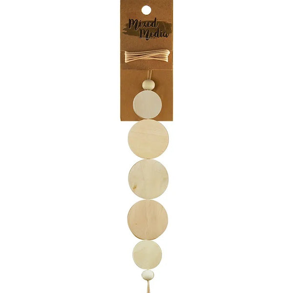 Natural Flat Disc & Round Shape Wooden Beads