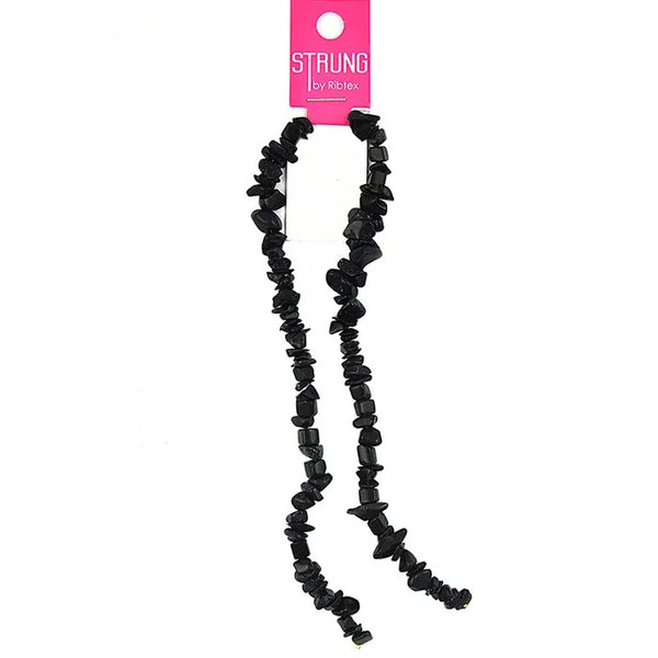 Navy Glitter Colour Stone Chips Strung Beads