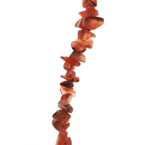 Orange Agate Colour Stone Chips Strung Beads