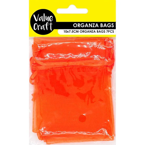 Orange Colour Mini Organza Gift Bags