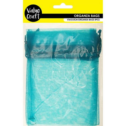 Turquoise Colour Small Organza Gift Bags
