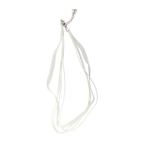 Organza Ribbon & Twine Necklace with Clasp (available in 3 colours)