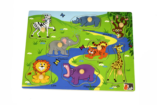 Safari Animal Peg Puzzle Board