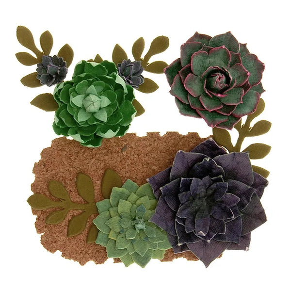 Paper and Cork Succulent Ornamental Tags