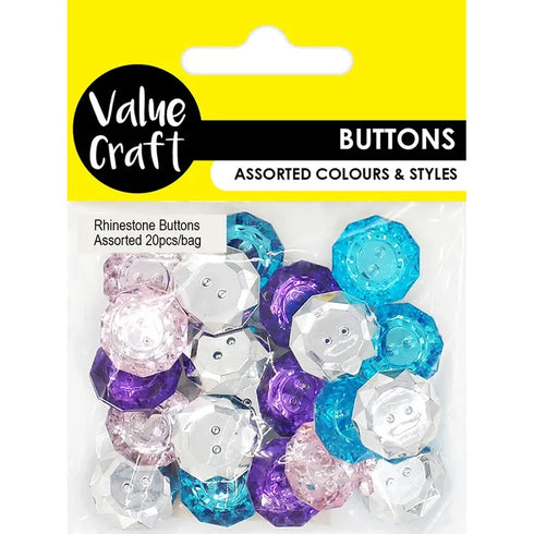 Pastel Colours Rhinestone Buttons