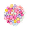 Pastel Colours Round Wood Beads