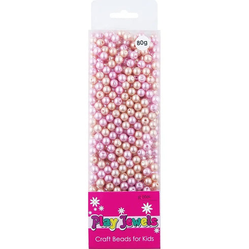 Pink - White Colours Blister Pack Pearl Beads