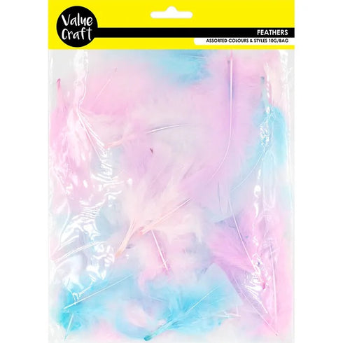 Pink/Blue/Lilac Craft Feathers