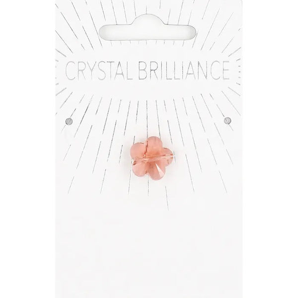 Pink Colour Flower Shape Crystal Pendant