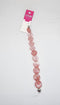 Pink Colour Glass Round Squashed Strung Beads