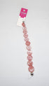 Pink Colour Glass Round Squashed Strung Beads