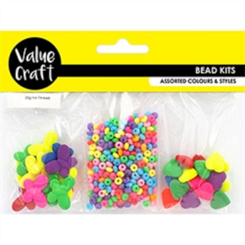Assorted Designs Triple Pack Plastic Beads