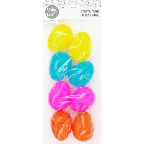 Assorted Colours Plastic Fillable Easter Eggs