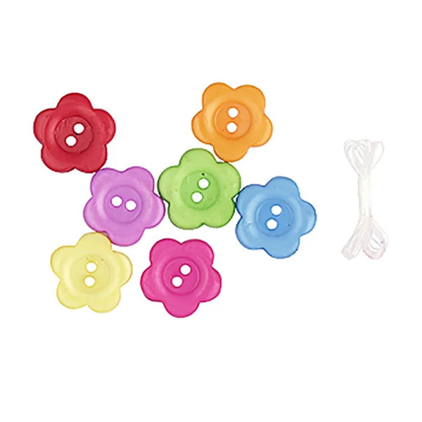Plastic Flower Buttons with Thread