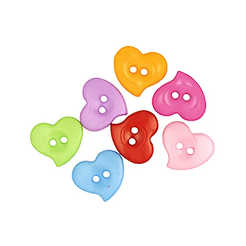 Plastic Heart Buttons with Thread