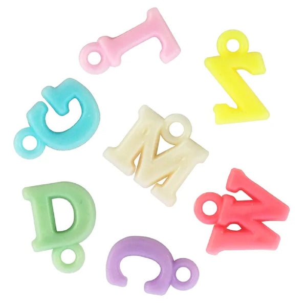 Plastic Pastel Kids Alphabets Beads