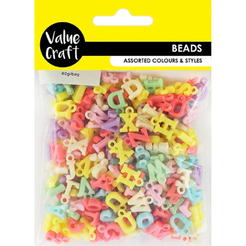 Plastic Pastel Kids Alphabets Beads