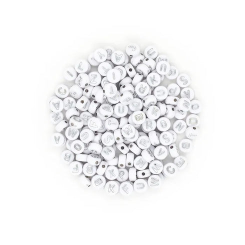 Plastic Round Alphabet Beads (available in 2 colours)