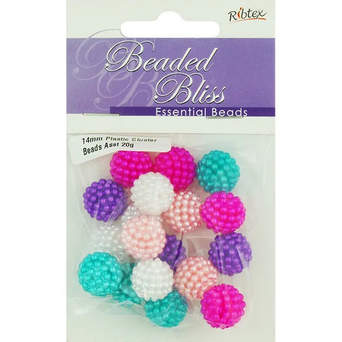 Plastic Round Cluster Beads (available in 2 colours)