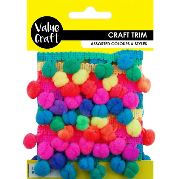 Pom Pom Rainbow Craft Trims