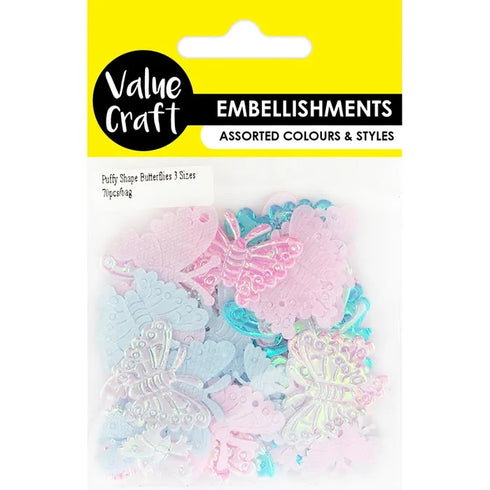 Puffy Butterflies Shape Embellishment