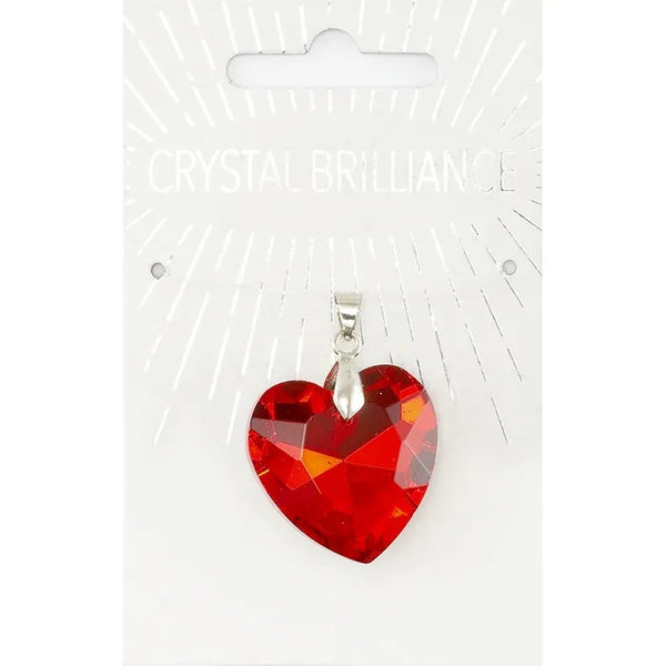 Red Colour Heart Shape Crystal Pendant