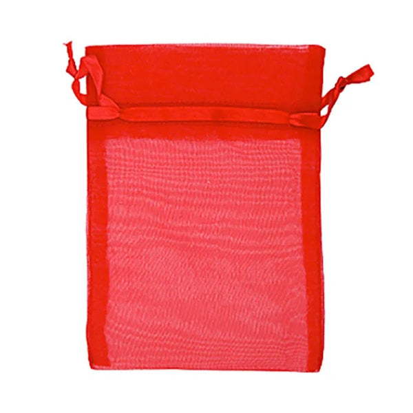 17cm x 12.5cm Red Colour Small Organza Gift Bags