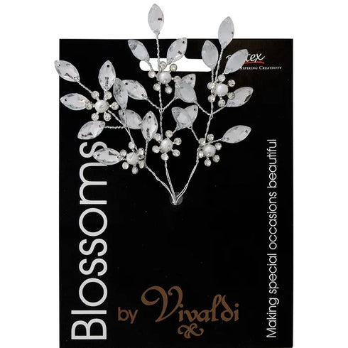 Rhinestone Leaf Bud Spray