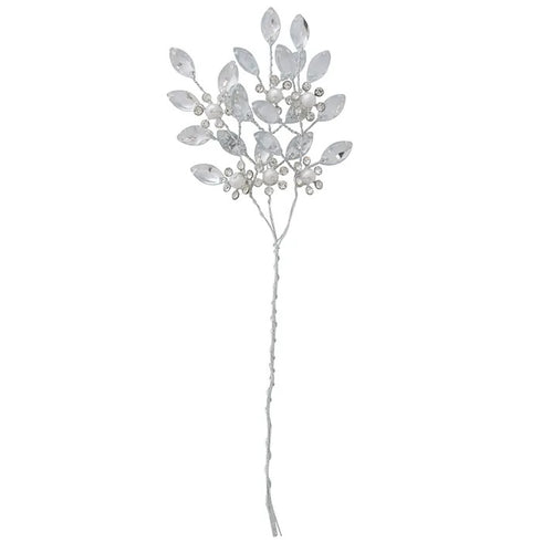 Rhinestone Leaf Bud Spray