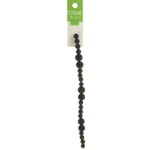 Round Lava Stone Strung Beads