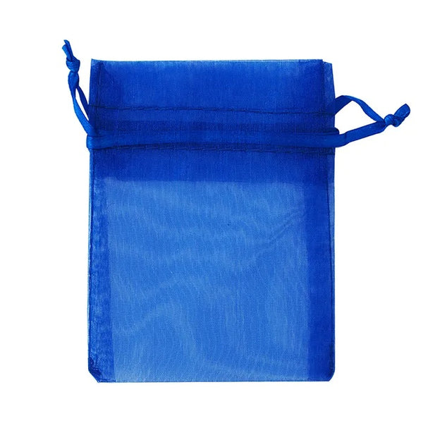 Royal Blue Colour Mini Organza Gift Bags