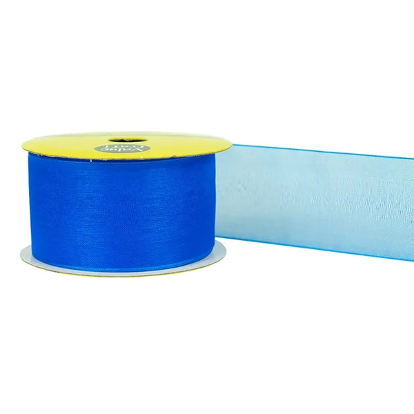 38mm Royal Blue Organza Woven Edge Ribbon