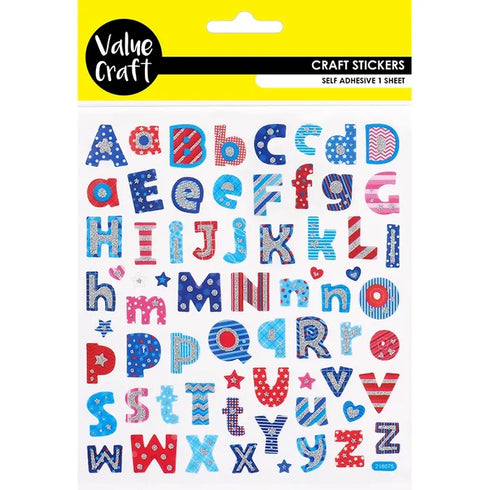 Self Adhesive Glitter Alphabet Stickers