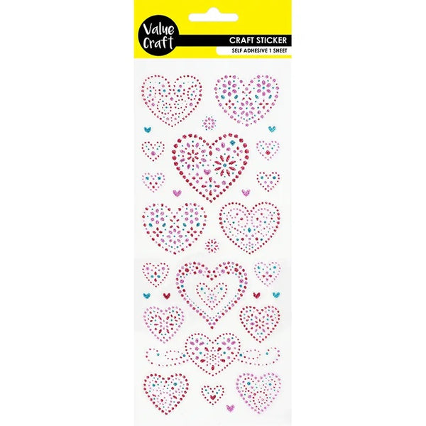 Self Adhesive Glitter Hearts Sticker