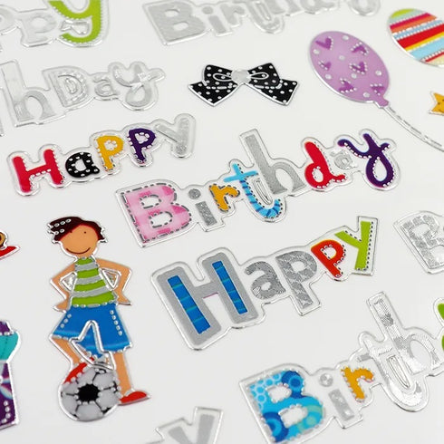 Self Adhesive Happy Birthday Craft Stickers