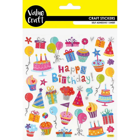 Self Adhesive Happy Birthday Theme Craft Sticker