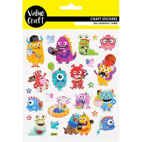 Self Adhesive Monster Stickers